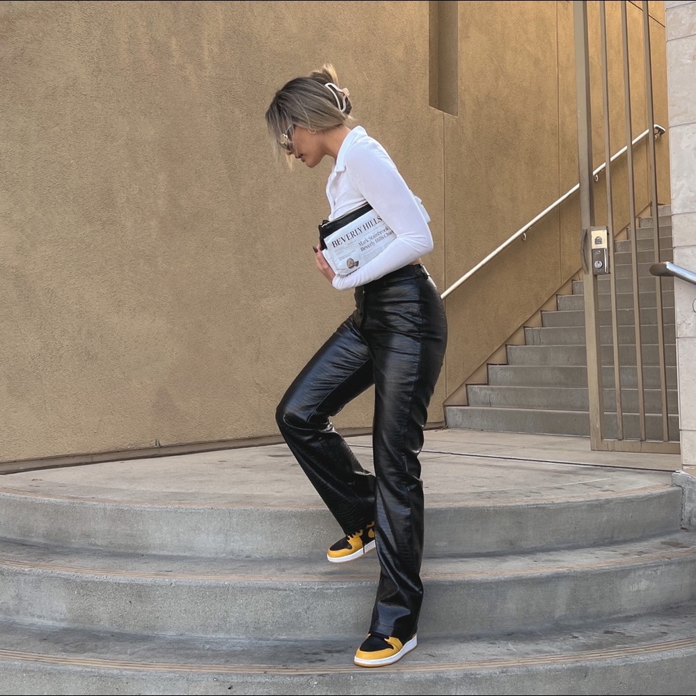 Faux leather pants